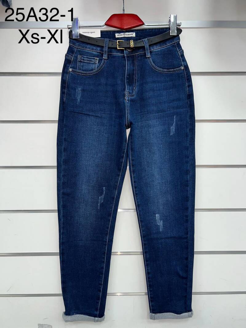 Spodnie damskie jeansy Roz XS-XL, 1 Kolor Paczka 12 szt
